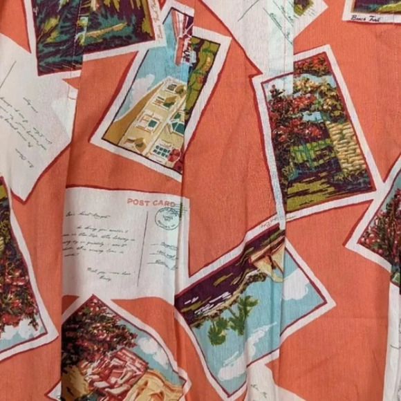 Vintage Eddie Bauer Travel PostCard Tropical Hawaii Italy Swing Skirt Size 14 - Picture 6 of 6